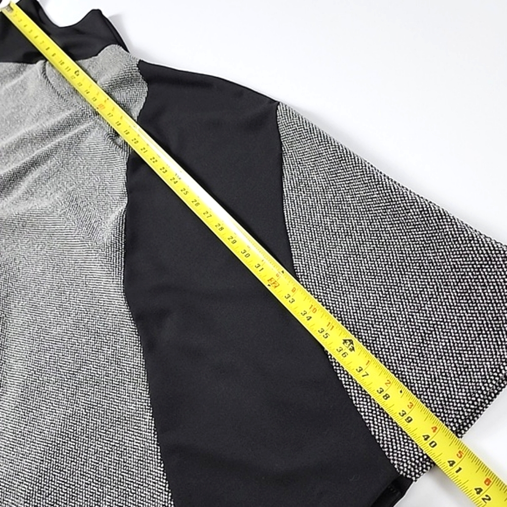 Cleo Sleeveless Dress Black Grey Boat Neckline Knee Length Fitted Size 10 - Picture 12 of 12